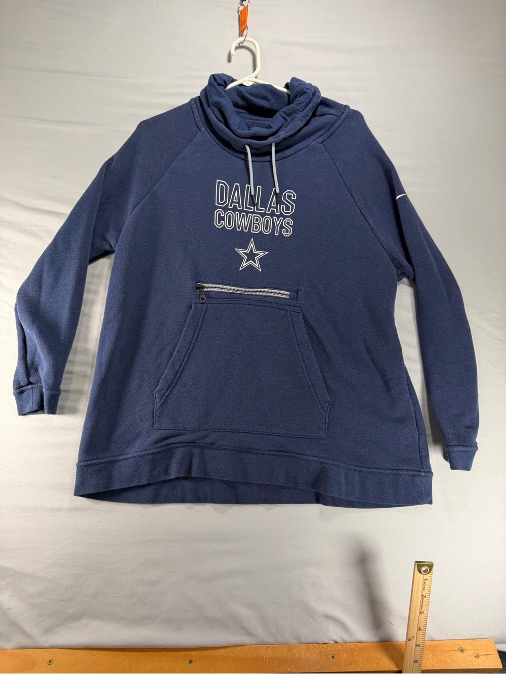 Nike Dallas Cowboys Womens L Pullover Cowl Neck Blue Sweatshirt Large